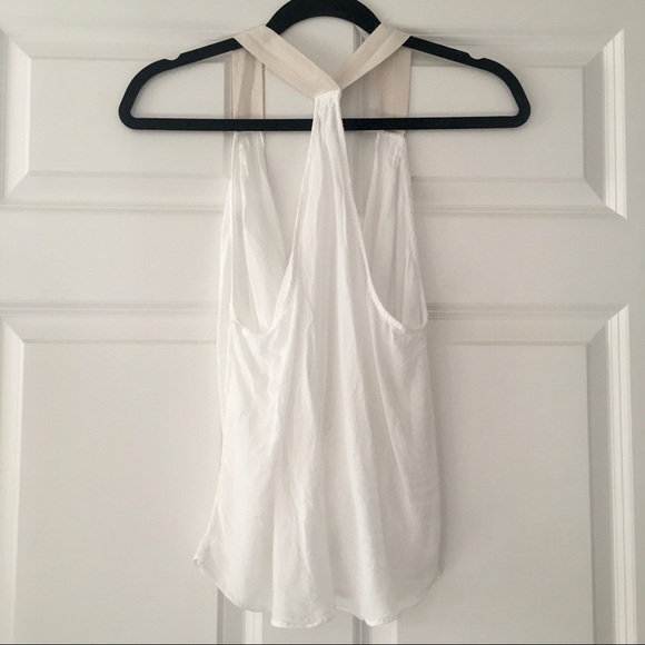 UO Ecote Lumi Twisted Surplice White Tank Top - Picture 6 of 16